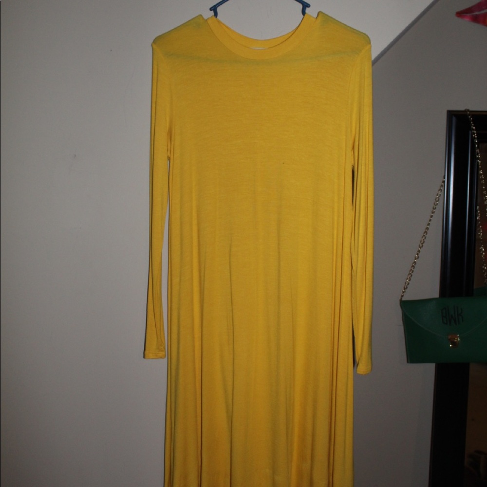 long boutique yellow dress